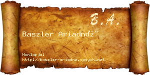 Baszler Ariadné névjegykártya